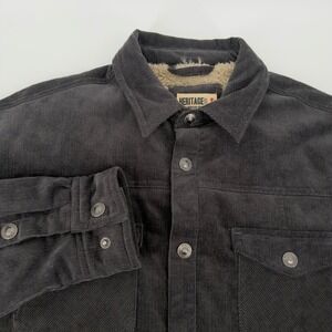 Red Head Mens Large Tall Gray Corduroy Sherpa Lined Shirt Jacket LT Shacket